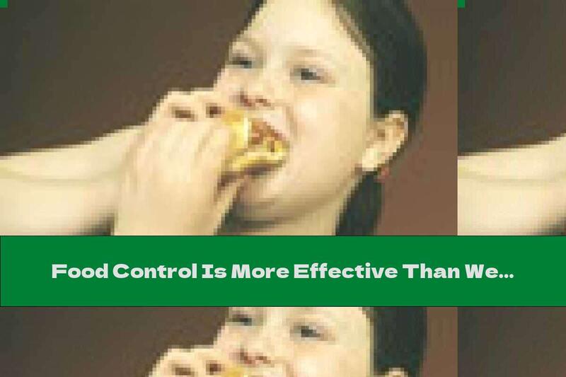 Food Control Is More Effective Than Weight Loss Medication
