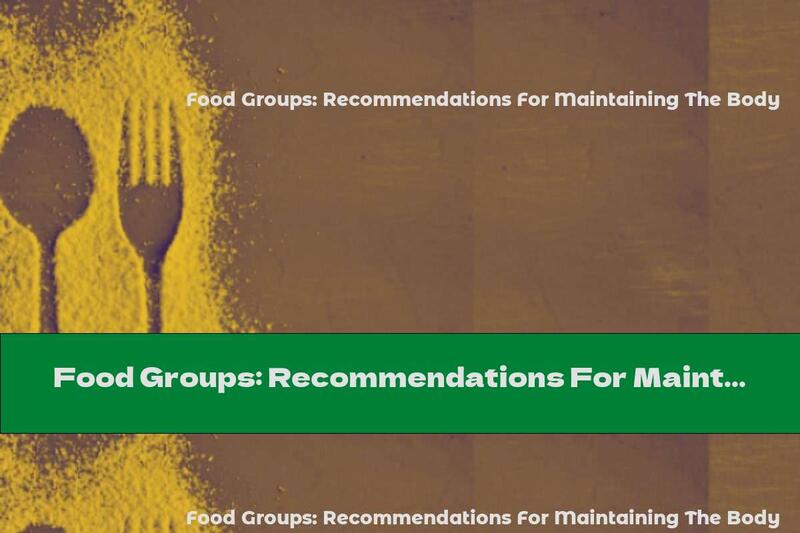 Food Groups: Recommendations For Maintaining The Body