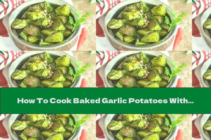 How To Cook Baked Garlic Potatoes With Parsley Pesto And Seeds - Recipe
