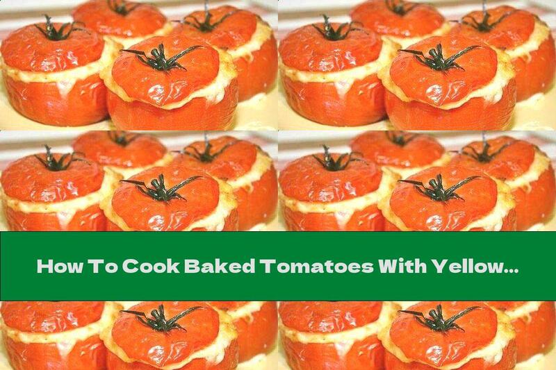 How To Cook Baked Tomatoes With Yellow Cheese And Stuffed With Cream, Walnuts And Garlic - Recipe