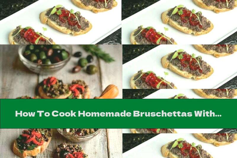 How To Cook Homemade Bruschettas With Olive Paste And Garlic - Recipe