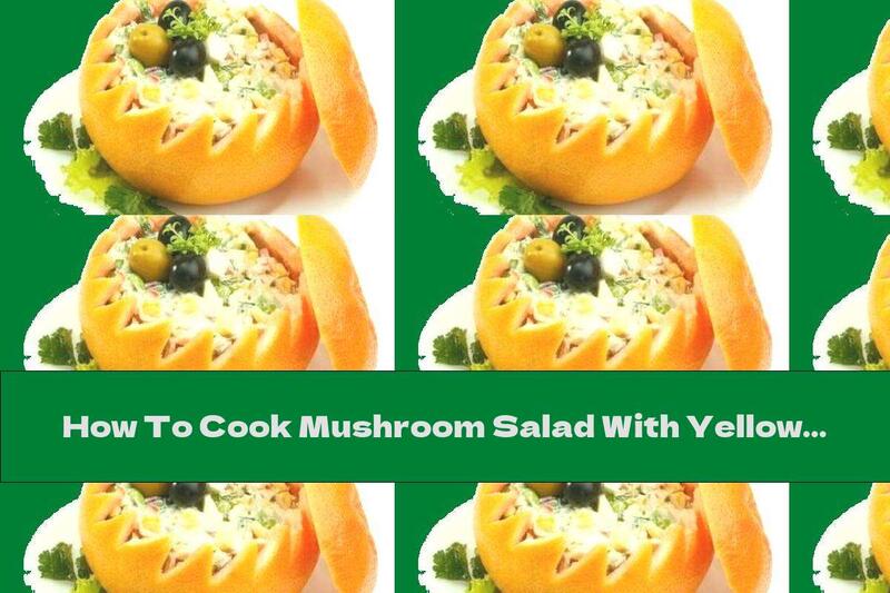 How To Cook Mushroom Salad With Yellow Cheese And Ham In Orange Bowls - Recipe