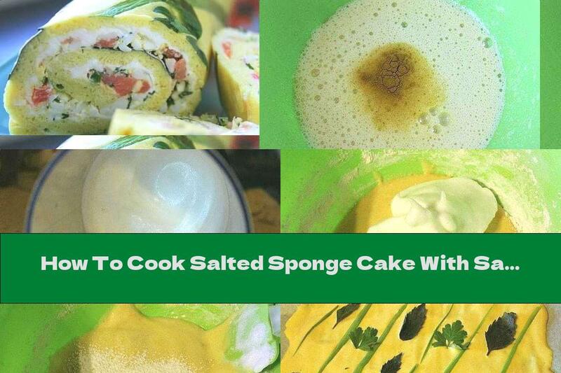How To Cook Salted Sponge Cake With Salmon, Green Onions And Melted Cheese - Recipe