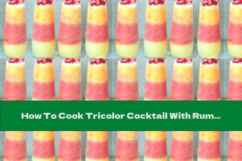 How To Cook Tricolor Cocktail With Rum, Pineapple, Strawberries And Peaches - Recipe