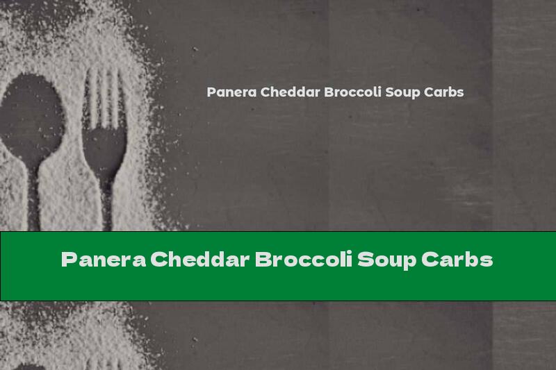 Panera Cheddar Broccoli Soup Carbs