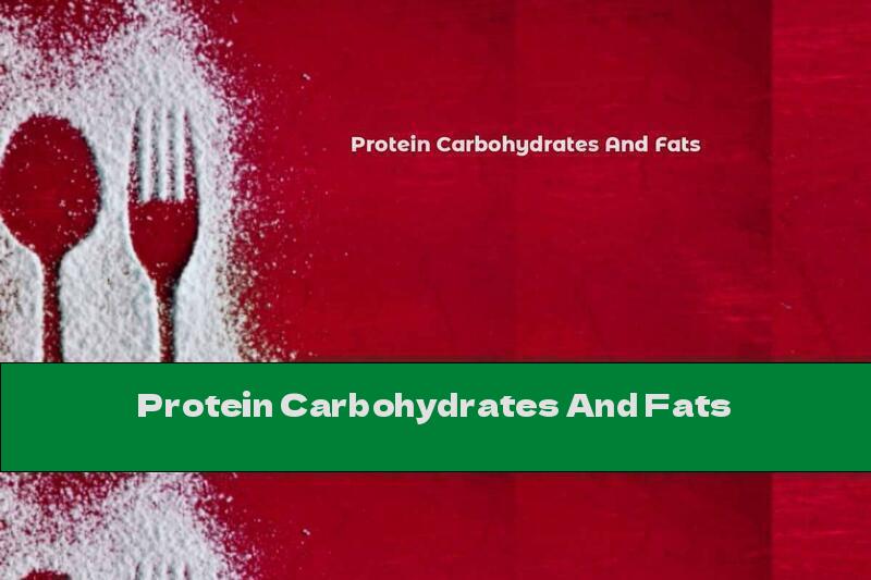 Protein Carbohydrates And Fats